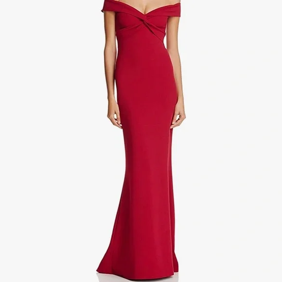 fitted lace wedding dress Nookie Dita Mesh Gown in Red main image 1